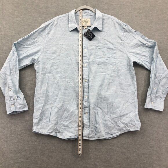 St. John's Bay Button Shirt Mens XXL Linen Blend Slim Fit Striped Long Sleeve - Picture 7 of 16